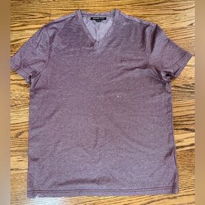 Michael Kors Men's Burgundy V-Neck Short Sleeve Tshirt